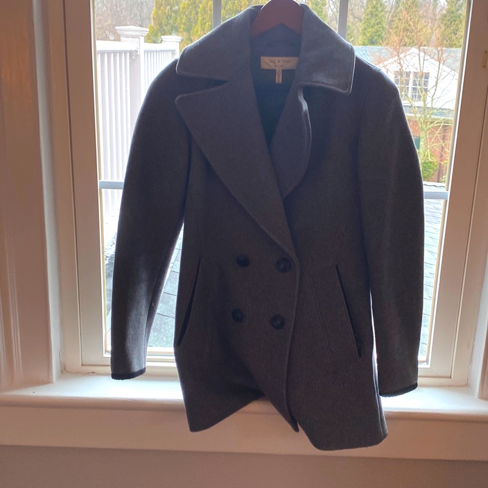 Rag & Bone grey double breasted wool coat
